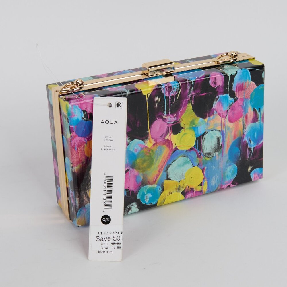 Aqua Watercolor Box Crossbody - NWT